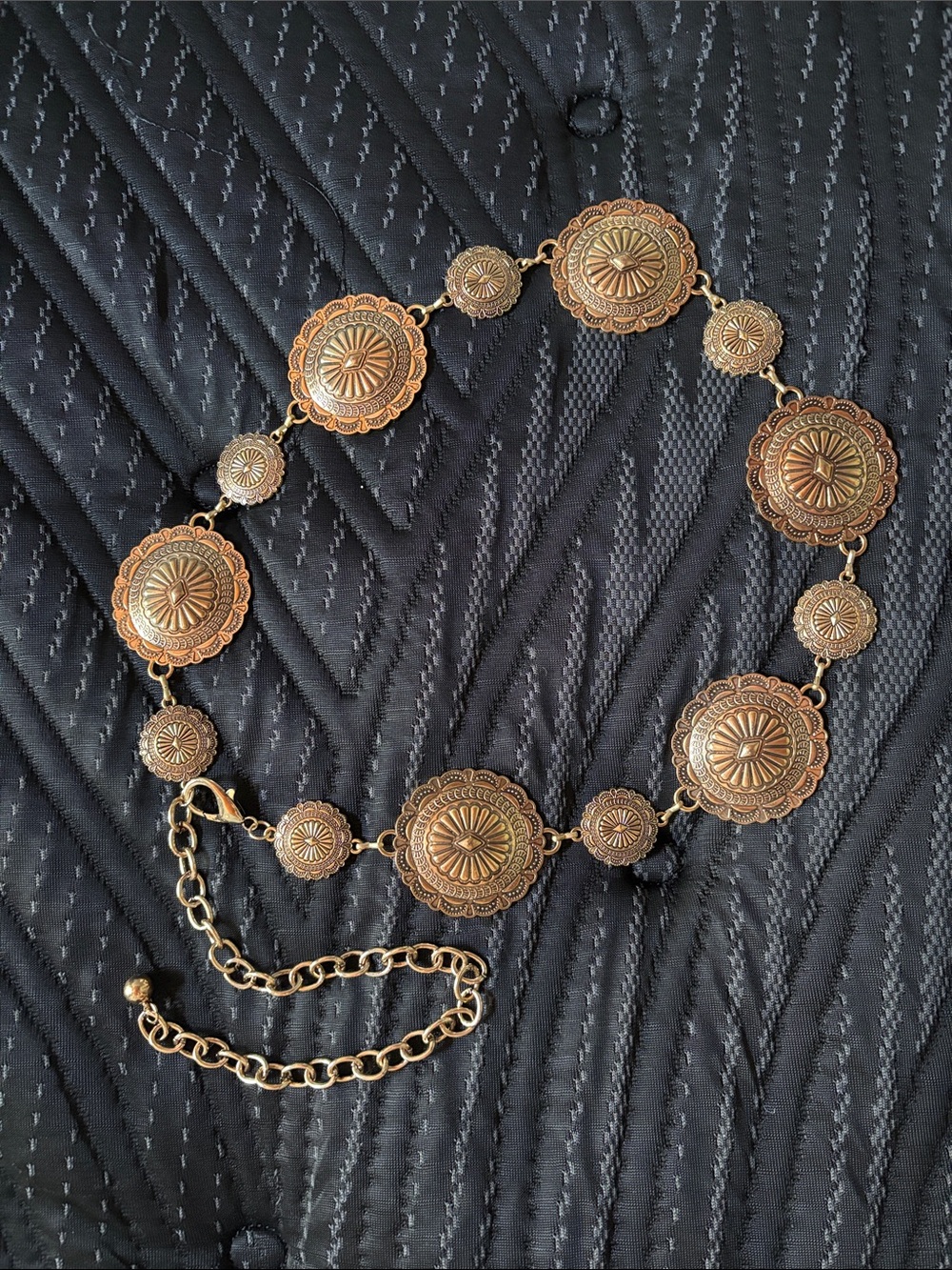 Gold-Tone Floral Concho Belt - Women's Jewelry